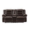 Vacherie Chocolate Double Reclining Loveseat w/ Console