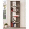 Weathered Grey Semi-Backless Asymmetrical Bookcase
