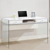 Contemporary Computer Desk (Glossy White)