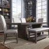 Artisan Prairie Trestle Dining Set w/ Upholstered Chairs and Bench