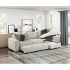 Isla Sage Sand 2-Piece Sectional w/ Reversible Chaise, Pull-Out Bed and Hidden Storage, Click Motion Back