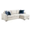 Isla Beige 2-Piece Sectional w/ Reversible Chaise, Pull-Out Bed and Hidden Storage, Click Motion Back