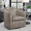 Champagne Leatherette Swivel Accent Chair