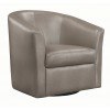 Champagne Leatherette Swivel Accent Chair