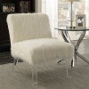 White Faux Sheep Accent Chair