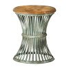 Natural and Distressed Blue Accent Table
