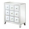 Clear Mirror Accent Cabinet w/ Nine Drawers