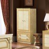 Aida Panel Bedroom Set (Ivory and Gold)