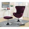 Eloise Accent Chair w/ Ottoman (Purple)