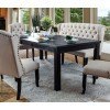 Sania III 84-Inch Dining Room Set w/ Gray Chairs