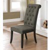 Nerissa Round Dining Room Set w/ Gray Chairs (Antique Black)
