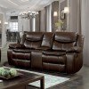 Pollux Reclining Loveseat w/ Console (Brown)