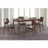 Oscar Walnut Rectangular Dining Room Set w/ Gray Chairs