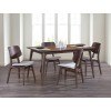 Oscar Walnut Rectangular Dining Room Set w/ Natural Chairs