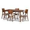 Oscar Walnut Rectangular Dining Room Set w/ Natural Chairs