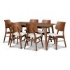 Oscar Walnut Rectangular Dining Room Set w/ Natural Chairs
