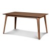 Oscar Walnut Rectangular Dining Room Set w/ Natural Chairs