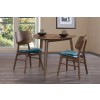 Oscar Walnut Corner Dining Room Set w/ Teal Chairs
