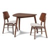Oscar Walnut Corner Dining Room Set w/ Natural Chairs