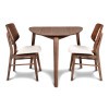 Oscar Walnut Corner Dining Room Set w/ Natural Chairs
