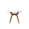 Oscar Walnut Round Glass Top Dining Table