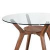 Oscar Walnut Round Glass Top Dining Table