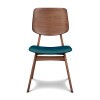 Oscar Walnut Corner Dining Room Set w/ Teal Chairs