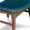 Oscar Walnut Corner Dining Room Set w/ Teal Chairs
