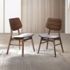 Oscar Walnut Rectangular Dining Room Set w/ Gray Chairs