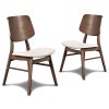 Oscar Walnut Side Chair w/ Natural Cushion (Set of 2)