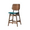Oscar Walnut Counter Height Chair w/ Teal Cushion (Set of 2)