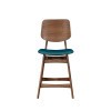 Oscar Walnut Counter Height Chair w/ Teal Cushion (Set of 2)