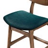 Oscar Walnut Counter Height Chair w/ Teal Cushion (Set of 2)