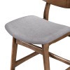 Oscar Walnut Round Glass Top Counter Height Dining Set w/ Gray Chairs