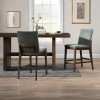Kody Rectangular Counter Height Dining Room Set w/ Forest Green Chairs