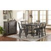 Willow Rectangular Counter Dining Set w/ Upholstered Chairs (Distressed Gray)