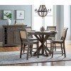 Willow Round Counter Dining Set w/ Upholstered Chairs (Distressed Gray)
