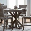 Willow Round Counter Dining Set w/ Upholstered Chairs (Distressed Gray)
