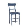 Savannah Court Counter Height Chair (Navy) (Set of 2)
