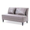 Gray Faux Leather Settee
