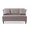 Gray Faux Leather Settee