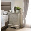 Louis Phillipe 3 Drawer Nightstand (Silver Champagne)