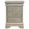 Louis Phillipe 3 Drawer Nightstand (Silver Champagne)