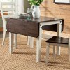 Glennwood Drop Leaf Dining Table (Rubbed White / Charcoal)