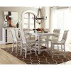 Willow Rectangular Counter Dining Set w/ Uph Chairs (Distressed White)