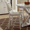 Willow Rectangular Counter Dining Set w/ Uph Chairs (Distressed White)
