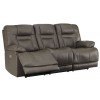 Wurstrow Smoke Power Reclining Sofa w/ Adjustable Headrests