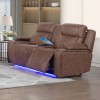 Carrow Power Reclining Loveseat w/ Power Headrests, Console Cooler, Stereo and Massage