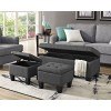 Ethan 3-Piece Ottoman Bench (Charcoal) (Set of 3)