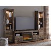 Trinell Entertainment Center w/ Glass and Stone Fireplace